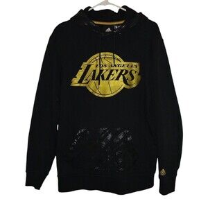 LA Lakers Adidas Hoodie Size Large Black Limited Edition NBA
